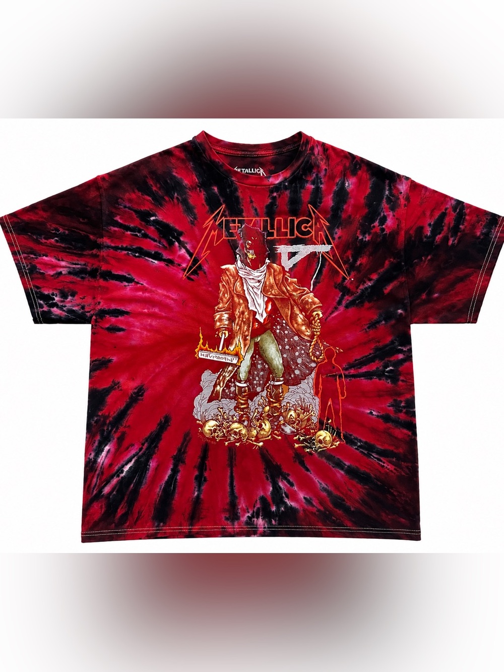 Metallica The Unforgiven Red and Black Tie-Dye Graphic T-Shirt XL